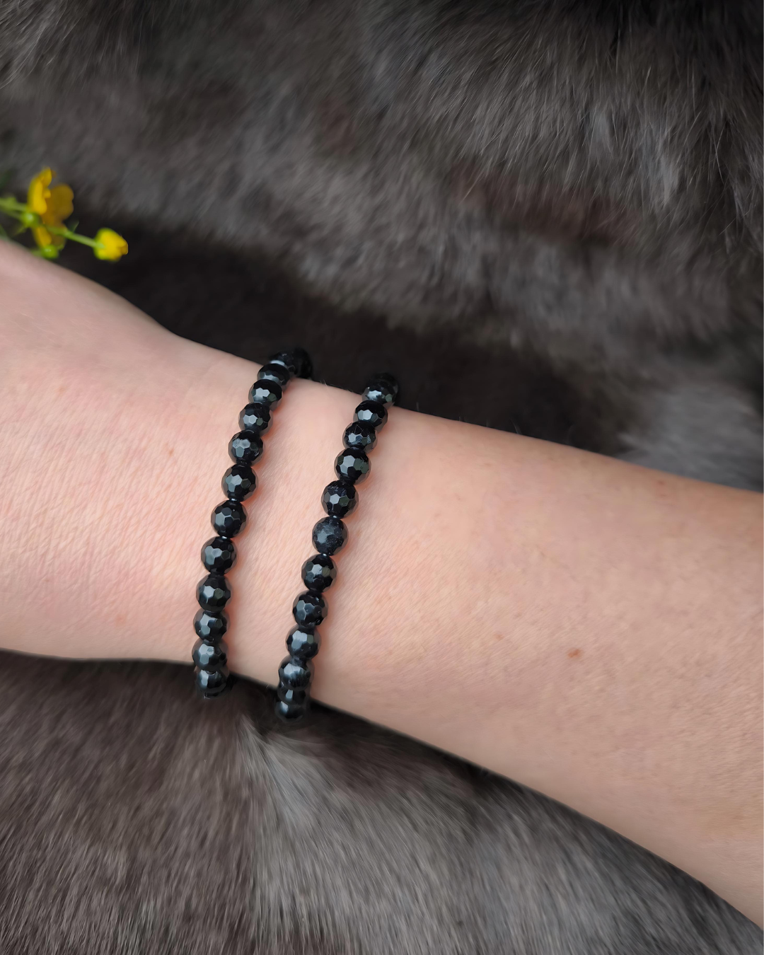 Armband ・Turmalin Schörl · facettiert, 6 oder 8mm