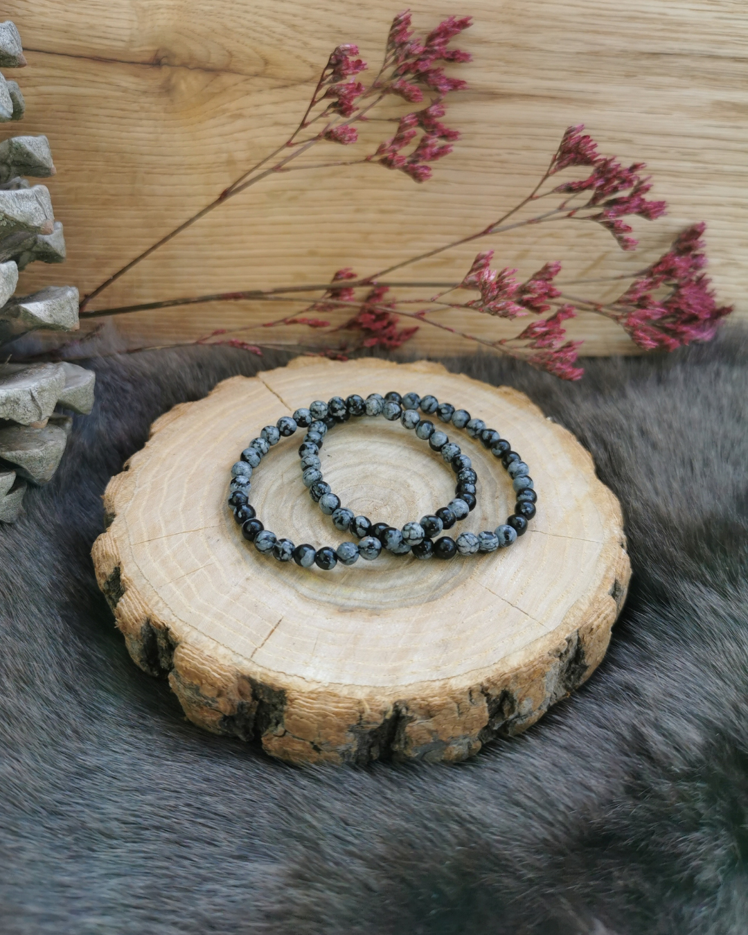 Armband ・Schneeflockenobsidian · Kinder